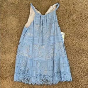 Lace blue tank